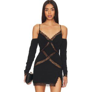 Lovers + Friends Black Lace Mini Dress